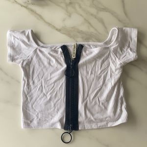 Zipper Crop Top